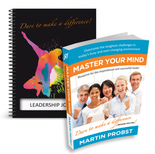 Master Your Mind Paperback and Leadership Journal Spiral Book - 3D Cover- Professional Development - Leadership Skills