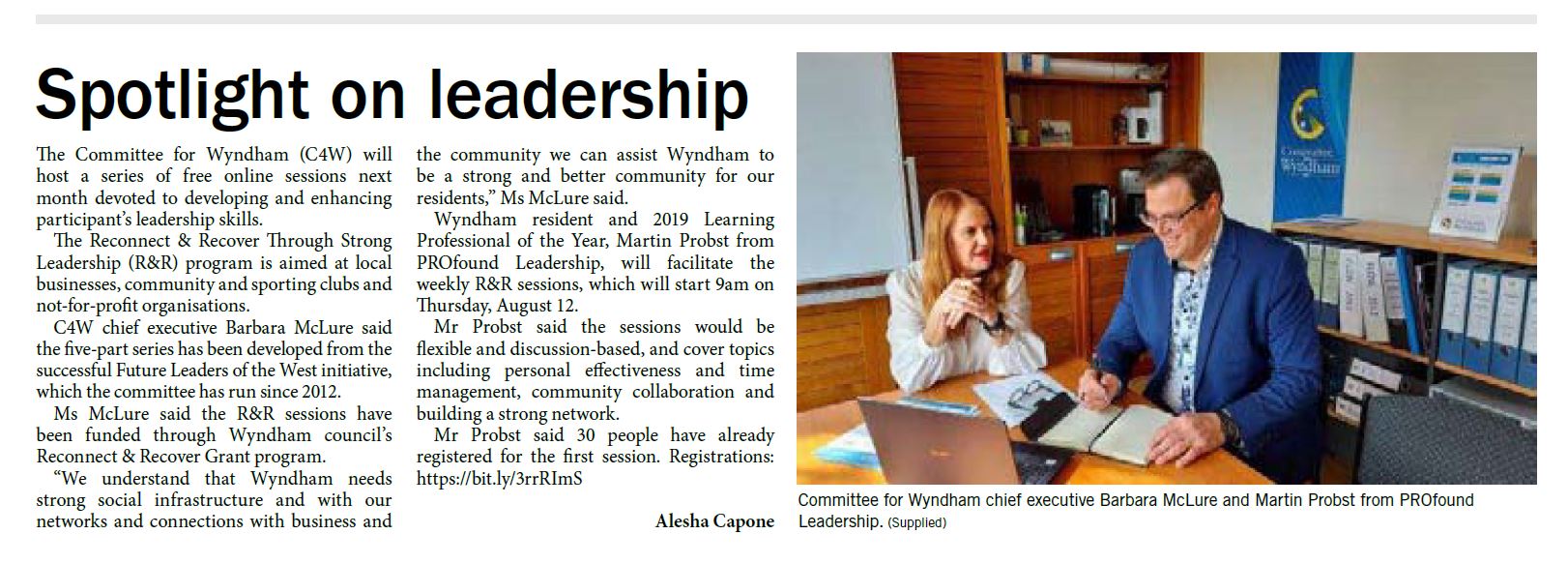 Article Committee for Wyndham - Martin Probst - Wyndham Star Weekly - Leadership Program - Screenshot landscape