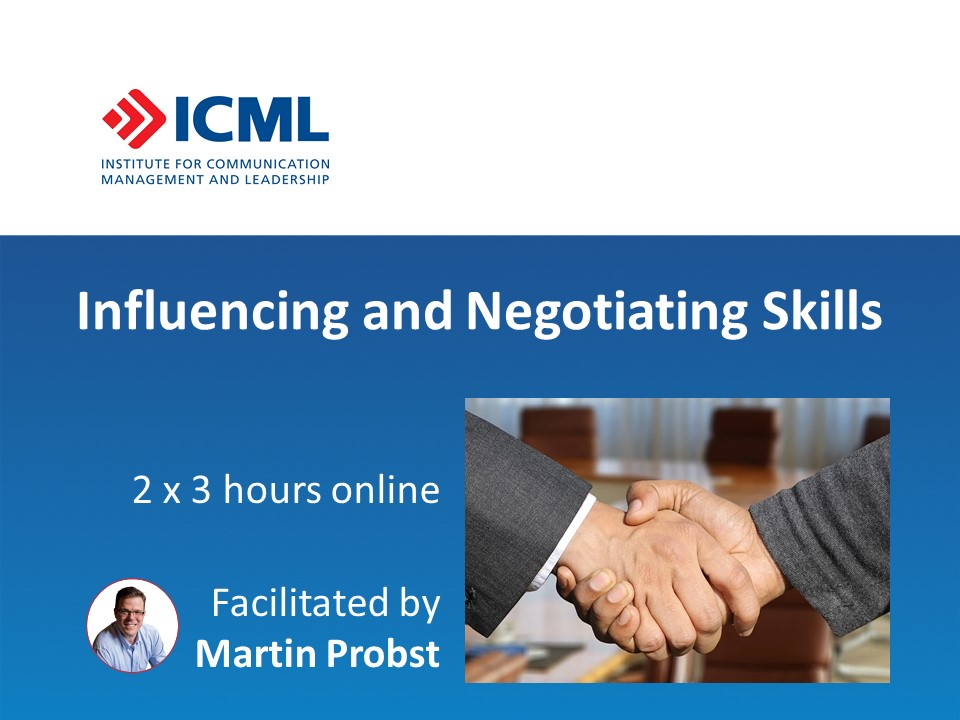 Influencing and Negotiating Skills Workshop - ICML - Leadership Skiills