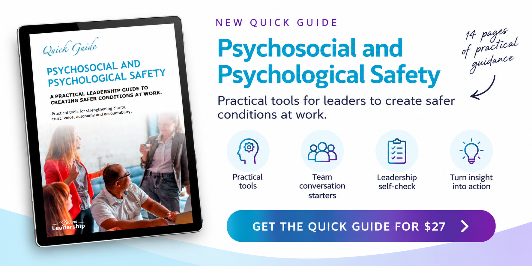Quick Guide Dowload - Psychosocial Safety - Psychological safety - Create safer conditions at work